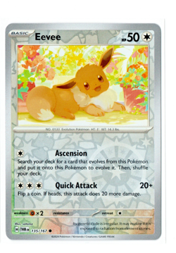 Pokemon TCG Eevee 135/167 Reverse Holo Scarlet & Violet-Twilight Masquerade - NM - Image 1