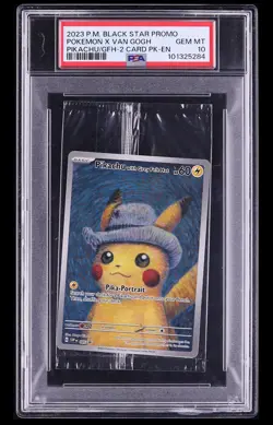 ‼2023 P.M. BLACK STAR PROMO POKEMON X VAN GOGH PIKACHU/GFH-2 CARD PSA 10💨 - Image 1