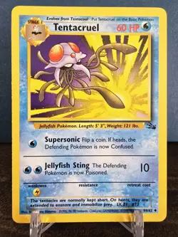Tentacruel 44/62 Fossil Unlimited *Rare* Pokemon Card TCG Non Holo LP Vintage - Image 1