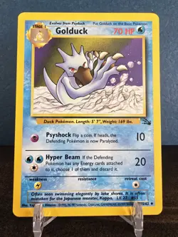 Golduck 35/62 Fossil Unlimited *Rare* Pokemon Card TCG Non Holo LP Vintage - Image 1