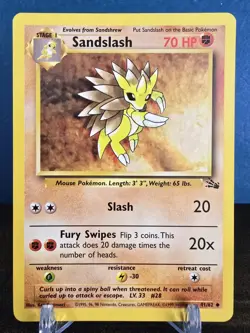 Sandslash 41/62 Fossil Unlimited *Rare* Pokemon Card TCG Non Holo LP Vintage - Image 1