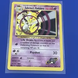 Pokemon Kadabra Card 58/132 Sabrina's Gym Challenge Regular Card - Image 1