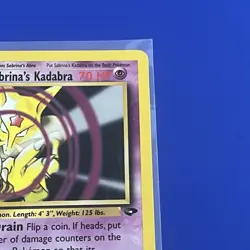 Pokemon Kadabra Card 58/132 Sabrina's Gym Challenge Regular Card - Image 3