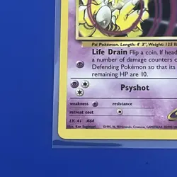 Pokemon Kadabra Card 58/132 Sabrina's Gym Challenge Regular Card - Image 5