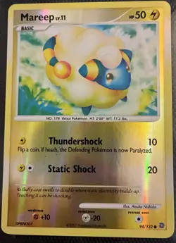 Pokemon TCG Mareep Reverse Holo Rare Card 94/132 Secret Wonders 2007 - Image 1