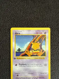 Pokemon Card - Abra Base Set (Shadowless) 43/102 1st Edition LP - Image 3