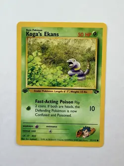 1st edition Koga's Ekans 77/132 Gym Challenge Vintage Pokemon Card - Image 1