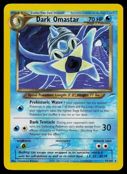 Pokemon Card - Dark Omastar Neo Destiny 19/105 Rare - Image 1