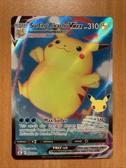 Pokemon Pikachu TCG Surfing VMAX Full Art Celebrations Card 009/025 NM Fast Ship - Image 1