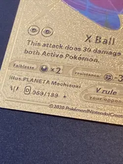 RARE MISPRINT ERROR Pokemon TCG Mew V Pokemon Gold Foil Fan Pokemon Card - Image 3