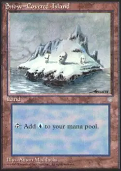 [1x] Snow-Covered Island Heavy Play, English Ice Age MTG Magic - Image 1