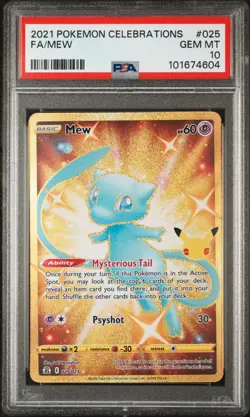 2021 POKEMON CELEBRATIONS #025 FULL ART/MEW PSA 10 - Image 1