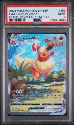 2021 Pokemon Flareon VMAX #SWSH180 Premium Collection Promo PSA 9 Mint - Image 1