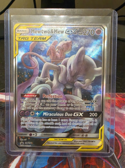 2019 Pokemon SM Black Star Promo Mewtwo & Mew GX #SM191 Full Art - NM/M - Image 1