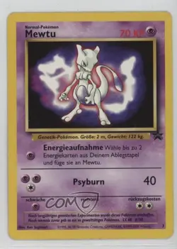 Mewtwo German Pokemon WOTC Black Star #3 1999 - Image 1