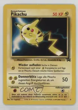 Pikachu German Pokemon WOTC Black Star #4 1999 - Image 1