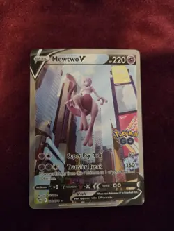 Pokemon TCG Mewtwo V Pokemon GO 072/078 Ultra Rare Holo EN 2022 alt art - Image 1