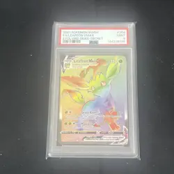 PSA 9 2021 POKEMON SWORD & SHIELD EVOLVING SKIES #204 FA/LEAFEON VMAX EVO SKIES - Image 1