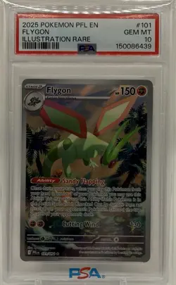 2025 POKEMON PFL EN-PHANTASMAL FLAMES ILLUSTRATION RARE #101 FLYGON PSA 10 - Image 1