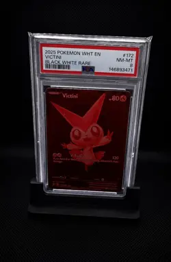 2025 POKEMON BLK EN-BLACK BOLT BLACK WHITE RARE #171 VICTINI PSA 8 - Image 1