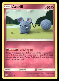 Azurill 146/236 Common Cosmic Eclipse Pokemon Near Mint - Image 1