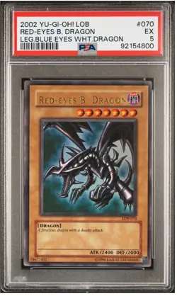 PSA 5 Red-Eyes B. Dragon LOB-070 Ultra Rare 2002 Legend of Blue Eyes Yu-Gi-Oh! - Image 1