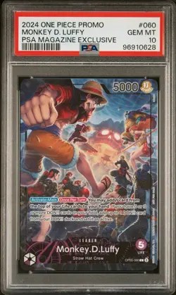 2024 One Piece Monkey D. Luffy OP05-060 PSA-Magazine-Exclusive PSA 10 #060 - Image 4