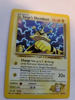 Lt. Surge's Electabuzz Gym Pokemon Card Base WOTC NM - Image 1