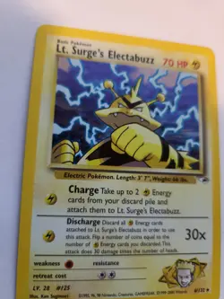 Lt. Surge's Electabuzz Gym Pokemon Card Base WOTC NM - Image 2