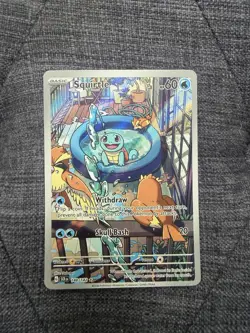 Pokemon TCG Squirtle Stellar Crown Illustration Card 148/142 - Image 1