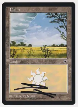Signed Plains #199 (Clouds Left) Proof NM Portal Artist Douglas Shuler MTG AP! - Image 1