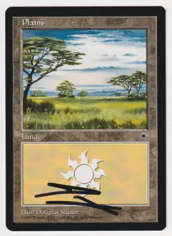 Signed Plains #197 (White Sky) Proof NM Portal Artist Douglas Shuler 1997 MTG AP - Image 1