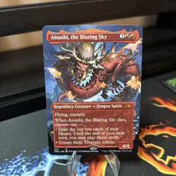 Atsushi, the Blazing Sky (Borderless) Kamigawa: Neon Dynasty Magic the Gathering - Image 1