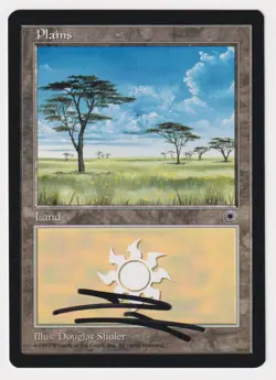 Signed Plains #196 (Clouds Right) Proof NM Portal Artist Douglas Shuler MTG AP! - Image 1
