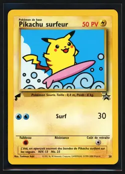 Pokemon Surfing Pikachu 28 World Collection 2000 Black Star Promo WOTC FRENCH NM - Image 1