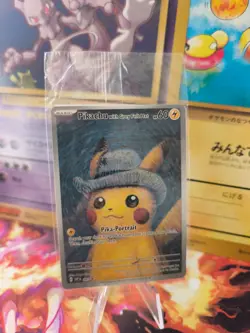 Pokemon Karte Card Pikachu With Grey Fehlt Hat Van Gogh Promo Sealed SV Black St - Image 1