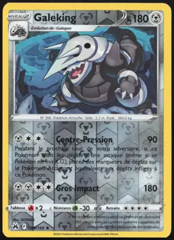 Carte Pokemon Galeking 089/159 Reverse Zenith Supreme Francais - Image 1