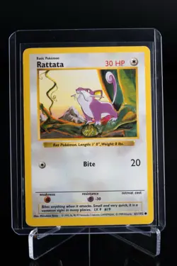 Rattata- 61/102 - Base Set Shadowless Pokemon Card LP - Image 1