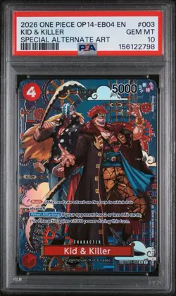 2026 PSA 10 ONE PIECE OP14-EB04 | SPECIAL ALT ART KID & KILLER 003 - Image 1