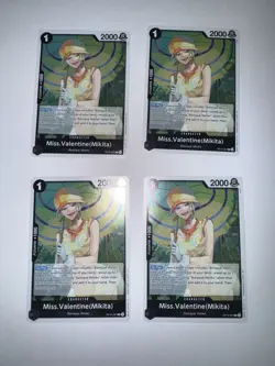 Miss.Valentine(Mikita) OP14-087 Foil Playset (x4) - The Azure Sea's Seven (NM+) - Image 1