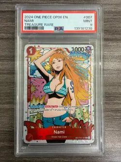 2024 ONE PIECE OP06-WINGS OF THE CAPTAIN TREASURE RARE #007 NAMI PSA 9 - Image 1