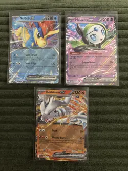 Pokemon Lot of 3 Ex cards Keldeo Ex, Meloetta Ex, and Reshiram Ex - Image 1
