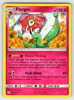Florges 152/236 2019 SM Cosmic Eclipse Pokemon Card Nintendo Holo Rare - Nm/Vlp - Image 1