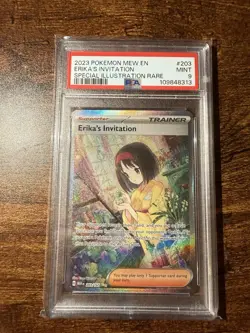 Pokemon Erika's Invitation 203/165 Scarlet & Violet 151 PSA 9 Holo Rare - Image 1