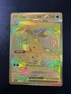 2026 Pokemon Chaos Rising #122/086 Mega Greninja ex Hyper Rare Gold CLEAN NM - Image 1