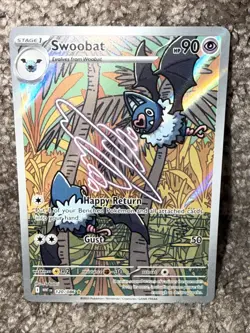 Pokemon Swoobat 120/086 Illustration Rare Sv: White Flare Full Art Holo NM/M+ - Image 1