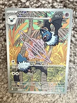 Pokemon Swoobat 120/086 Illustration Rare Sv: White Flare Full Art Holo NM/M+ - Image 2