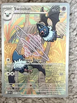 Pokemon Swoobat 120/086 Illustration Rare Sv: White Flare Full Art Holo NM/M+ - Image 3