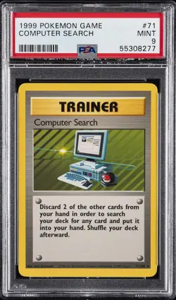 1999 POKEMON GAME #71 COMPUTER SEARCH PSA 9 - Image 1
