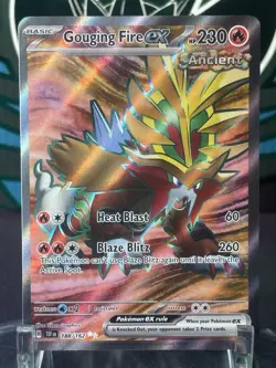 Pokemon Gouging Fire EX Temporal Forces #188/162 Ultra Rare Full Art Holo NM - Image 1
